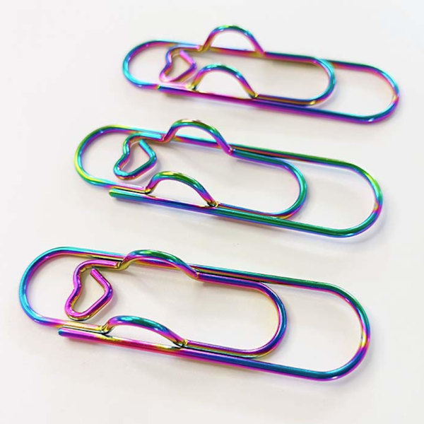 Metallpenna-klämma Pappersklämma (färg hjärta, 20 förpackningar)