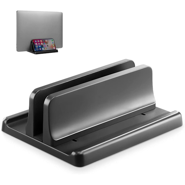 1 st Vertikalt Laptopställ 3 i 1 Justerbart Utrymmesbesparande