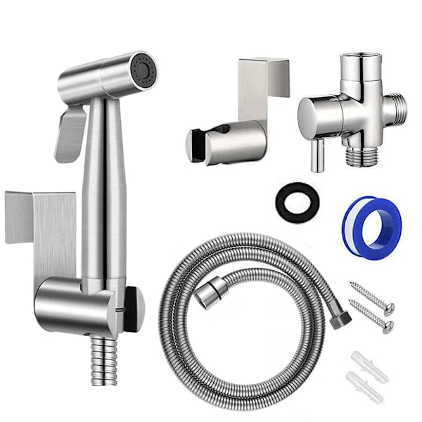 Håndholdt Bidet Toalettkran Varmtvanns Bidet Sprøyte, Bidet Tilbehør Toalett Rustfritt Stål Dusjtilkobling for