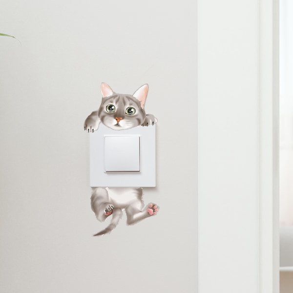 5 stykke søde katte aftagelige vandtætte wallstickers