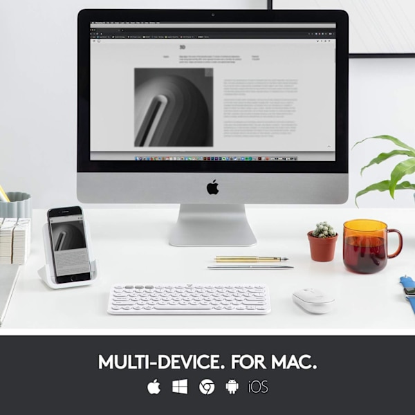 K380 Multi-Device Bluetooth-tastatur til Mac med kompakt, slankt