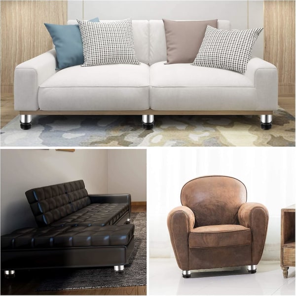 4 stk. justerbare møbelfødder, 50x80mm bordben, skabsfødder, metalfødder, fødder til møbler, køkken, skrivebord, bordben, møbelben, bordplade