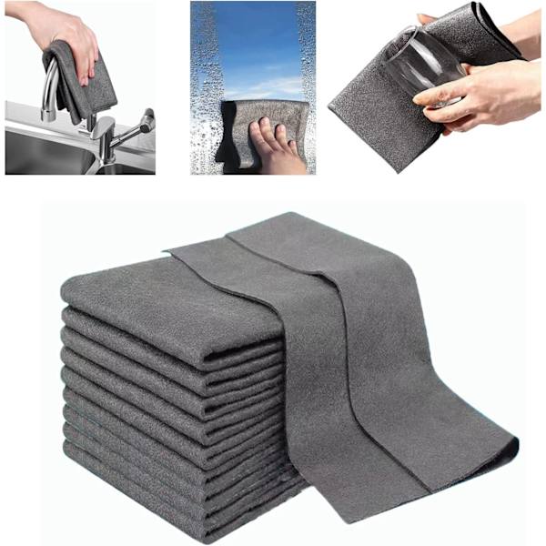 10 st Tjocka Magiska Rengöringsdukar Absorberande Torkdukar