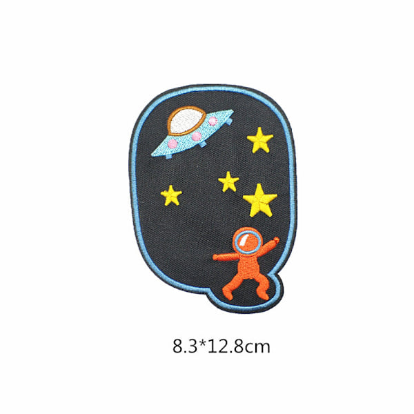 Broderet påsyet eller stryge-patch - 11 stk. Planet Astronaut
