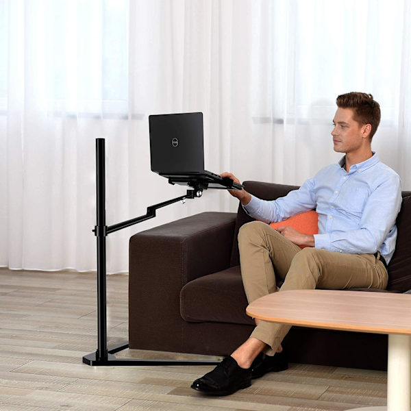 Sengbord, Højdejusterbart Bakkebord til Seng eller Sofa Laptopbord (Sort)