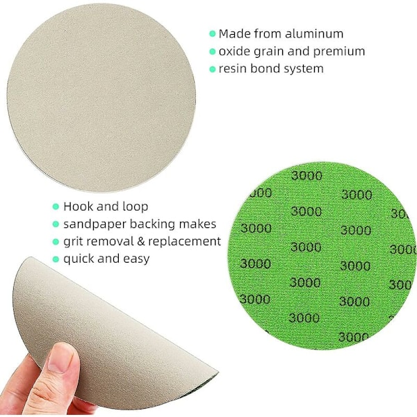30 kpl 125 mm hiomapaperi hiomalaikka karkeus 2000/3000/4000/5000/7000/10000 märkä/kuiva hiomapaperi metallin kiillotukseen,