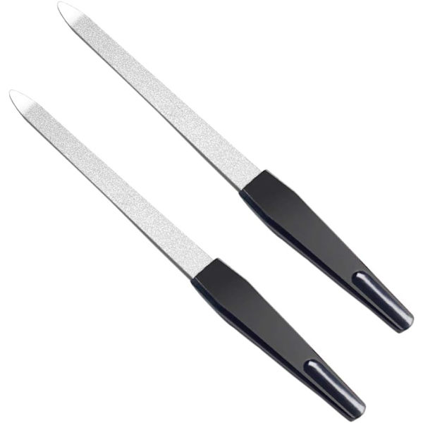 2 nagelfilar av rostfritt stål, plast handtag, safir