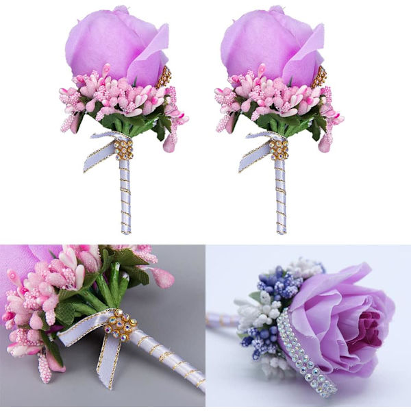 2 stycken herrbukett, rosbukett, bröllopsbröstblomma,