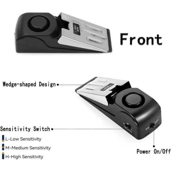 1 stk døralarm, justerbar følsomhets dørkilealarm