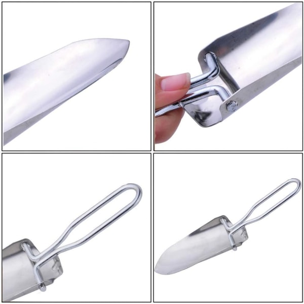 1 sølv mini foldbar spade i rustfrit stål have spade