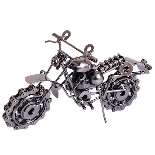 1 stk vintage jern motorcykel model ornamenter håndlavet metal