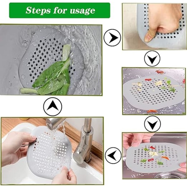 Pack Silicone Drain Protectors (Grey), Kitchen Sink Strainer