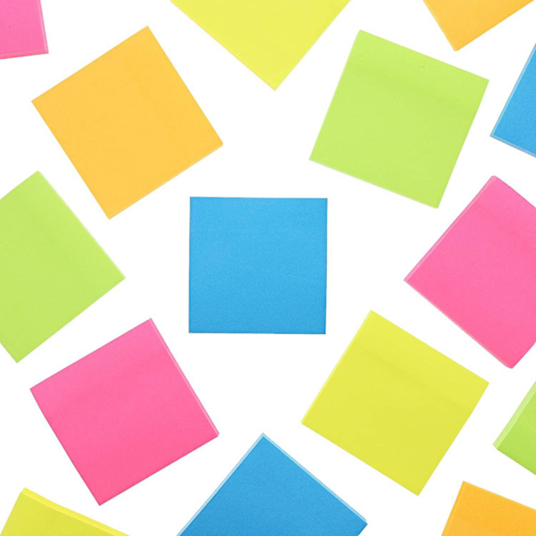 6 Lyse Farvede Sticky Notes, 100 Ark/Blok, Klæbende Problem er Forbedret