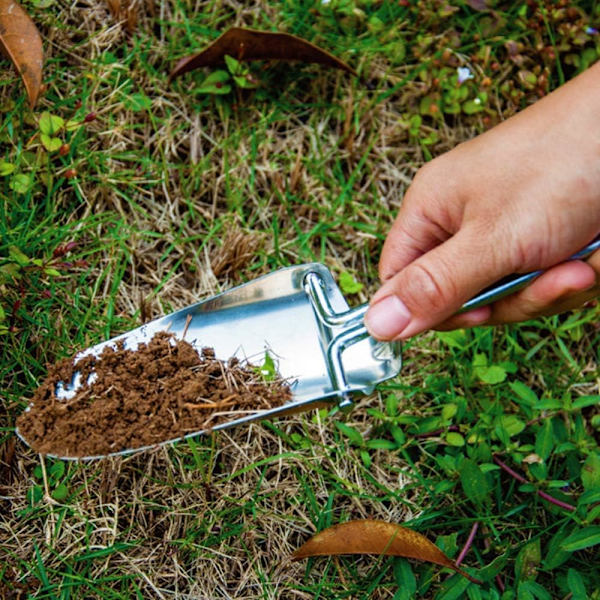 1 sølv mini foldbar spade i rustfrit stål have spade