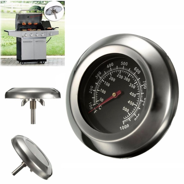 1 stk rustfritt stål bimetall termometer grill temperatur