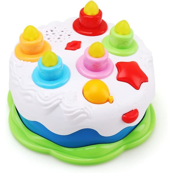 Dww-Jouet de gteau d'anniversaire pour bb de 1 an, Jouets musicaux pour Enfants avec Son et lumire pour garons et Filles