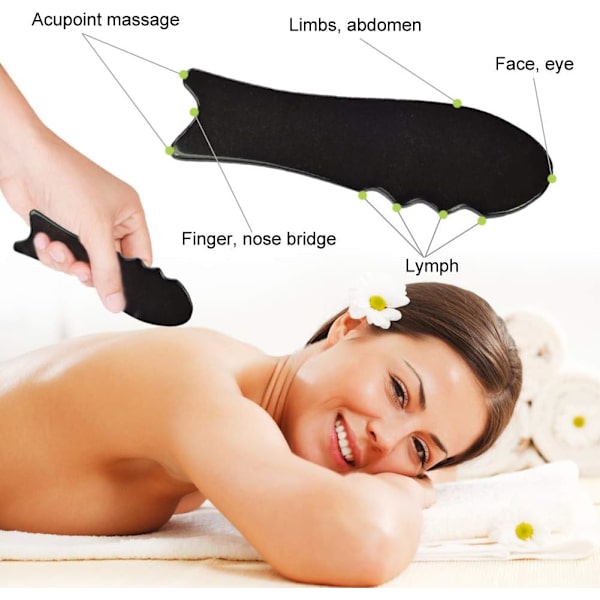 1 stycke horn skrapning och skrapning massage verktygsbräda (fisk