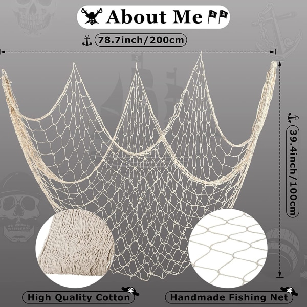 1pcs 1*2m Fishing Net Decoration Mermaid Underwater Party