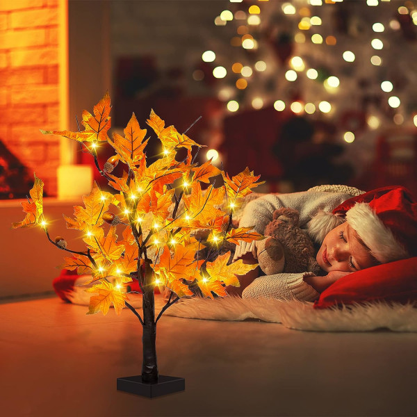 1 bit blinkande träd, julgran med 24 LED 60 cm-ljus, Bonsai