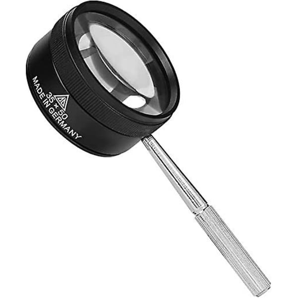 (Noir)35X Lupe til Læsning, Professionel Lupe til Smykker Linse Lupe med En Lupe Klud Forstørrelsesglas Håndholdt, Lupe til Læsning, Smykker, Seniorer