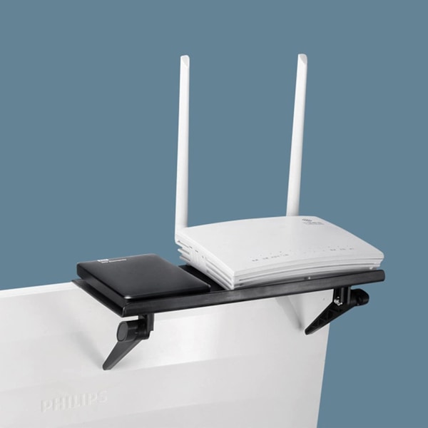 2 stk. TV Top Hylde Skærm Rack Foldbart Monitorstativ (Hvid) Skærmhylde Justerbar TV Computer Monitor Opbevaring R
