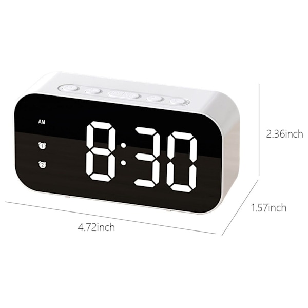 Digital Väckarklocka, Liten LED Digital Väckarklocka för Sovrum Sängbord, LED Elektronisk Väckarklocka Spegelklocka Stud