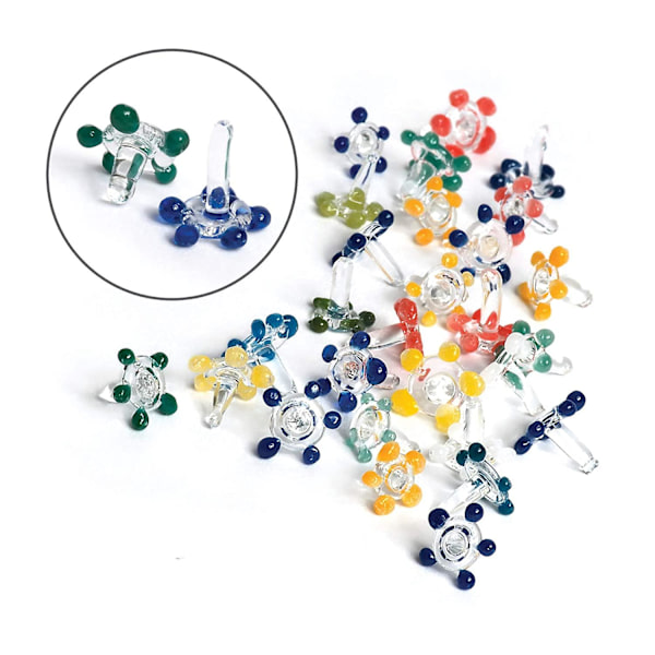 30-pack små glaspärlor med prästkrageblomma, premium handblåsta glasstjälkfilter