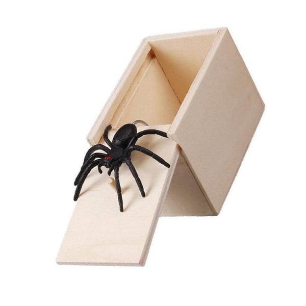 1 stycke skämtlåda i trä, liten Halloween-skräckleksak