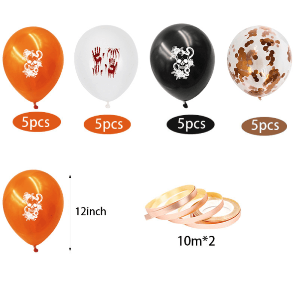 Halloween-teemainen juhla- ja koristelippu-banneri-ilmapallo-syntymäpäivä