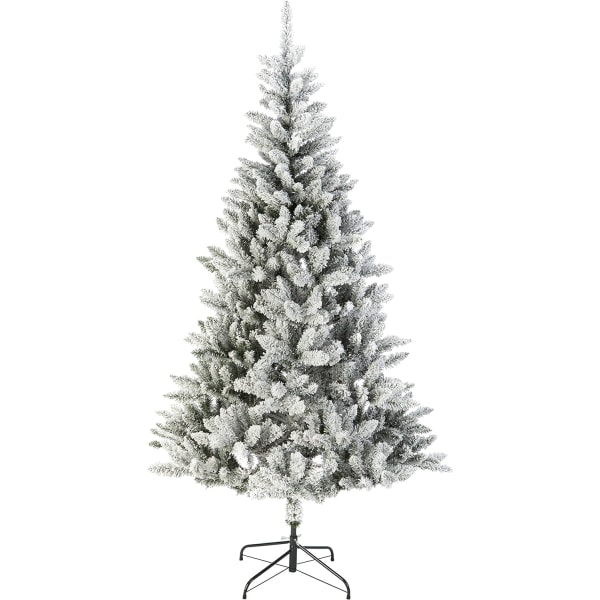 1 kunstigt snefnug flokket juletræ med metal