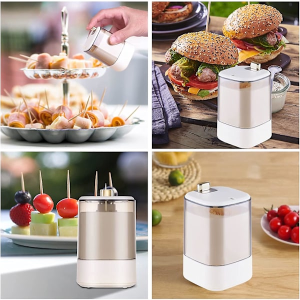 (A-VIT*2) Tandpetarehållare Dispenser 2st Pop-Up Automatiska Tandpetare Dispensrar för Hem Vardagsrum Kök Restaurang, Förtjockning Tandpetare Behållare