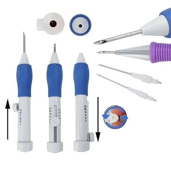 2 Set Broderi Punch Needle Kit Syverktygsset Magic