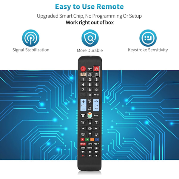 Universal fjernkontroll for alle Samsung LCD LED QLED SUHD UHD H