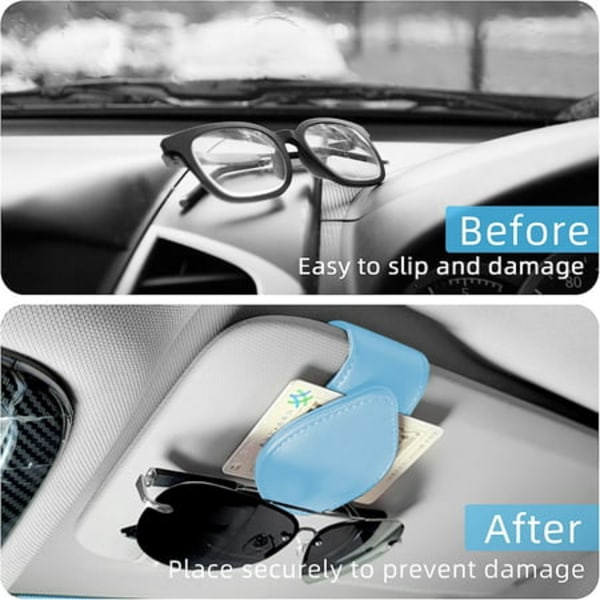 2 Pack Glasses Holder for Car Sun Visor, Sunglasses Holder Car,