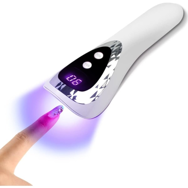 1 stk (hvit) håndholdt LED UV-spikerlampe, oppgradert mini trådløs