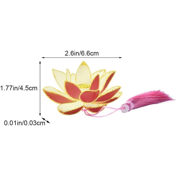 1 Bookmark Lotus shaped Reading Mark Retro Art Bookmark for