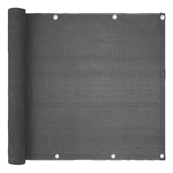 Mörkgrå Balkongskydd i Polyester 90 x 500 cm - Balkonginsynsskydd, UV-skydd, Polyesterdäck, D