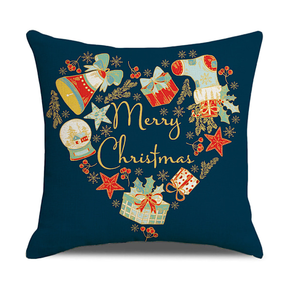 Set med 4 (45x45cm, vit + grön) Julkuddöverdrag Julrenmönster kuddöverdrag heminredning, s