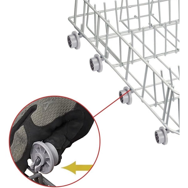 (4 stk.) 165314 Oppvaskmaskinkurvhjul Kompatibel med Bosch Siemens Neff Powekas AP2802428 PS3439123 Oppvaskmaskin R