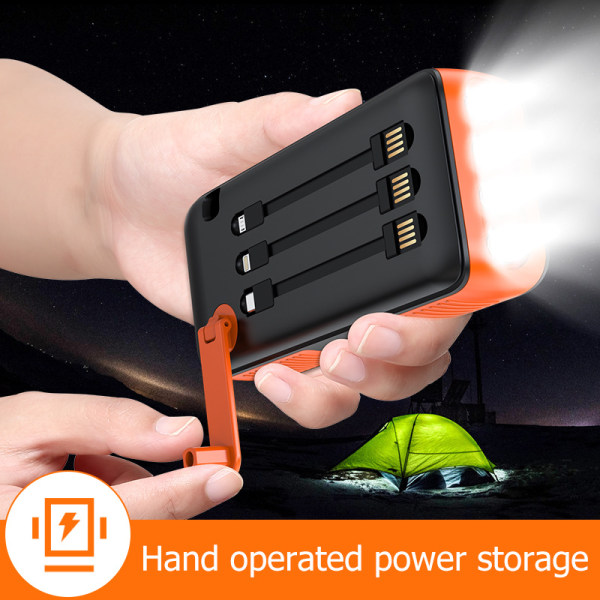 Solcelle Powerbank 30000mAh, Solcellelader 【Type C og Micro USB
