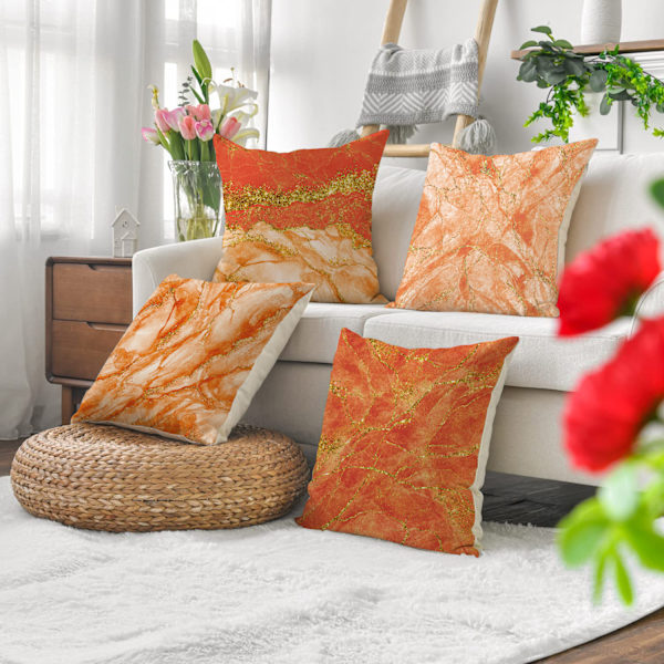 Yksinkertainen oranssi mustetyynynpäällinen, sohvatyynynpäällinen