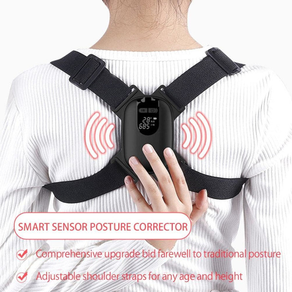 1 black intelligent posture corrector, adjustable posture