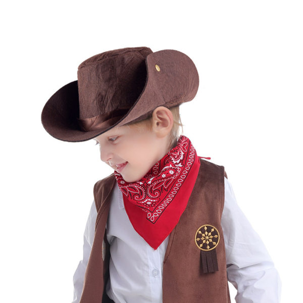 1 stk Cowboyhatt, Ridderhatt med bred brem, Solhatt og trekant