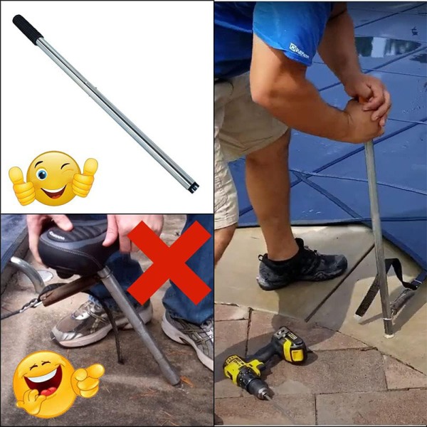 1 stång för montering av poolöverdrag för mässingsankare, installation och
