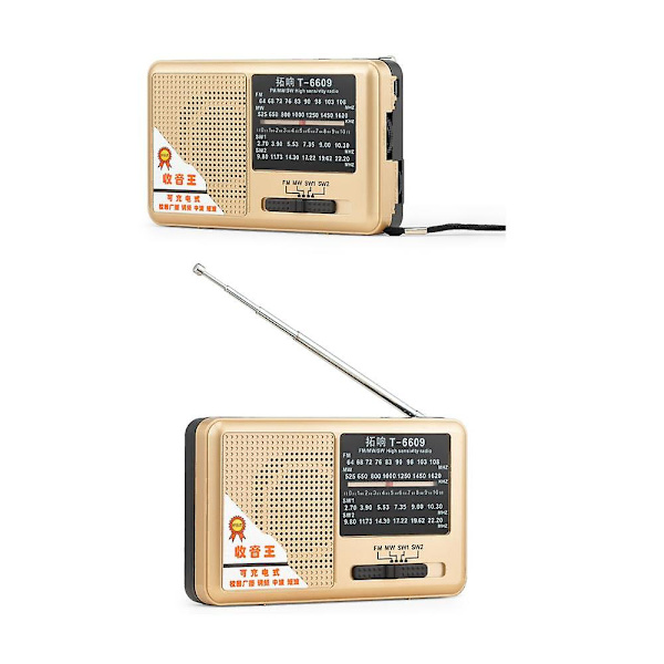 T - 6609 Täysi taajuusalue Radio Mp3 Vanhusten Mini - Äänenkaiutin Kannettava Soitin