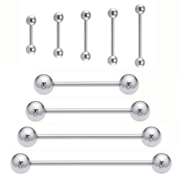 Bröstvårtspiercing Tungpiercing 14G Rostfritt Stål Rak Hantel