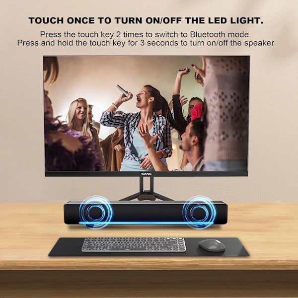 Dator PC Bluetooth Soundbar-högtalare Trådlös USB-driven Laptop