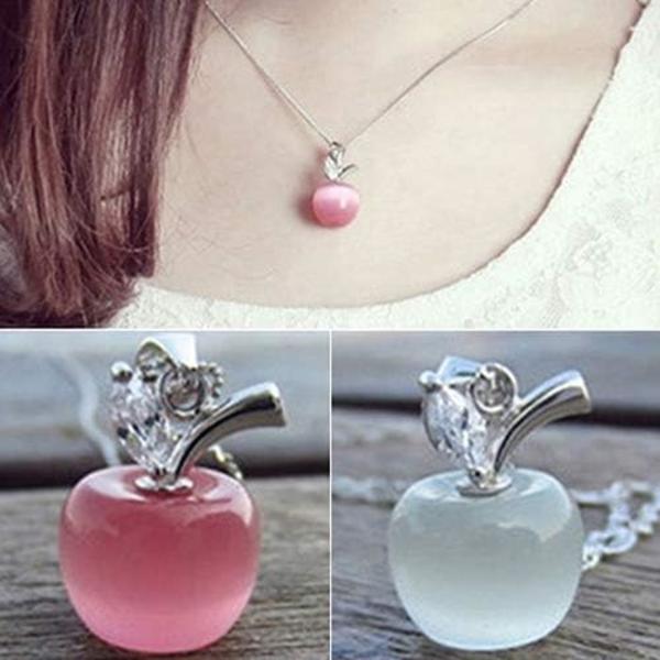 Kristalläppleformade Pärlor Berlocker Charm Faux Opal Kubisk
