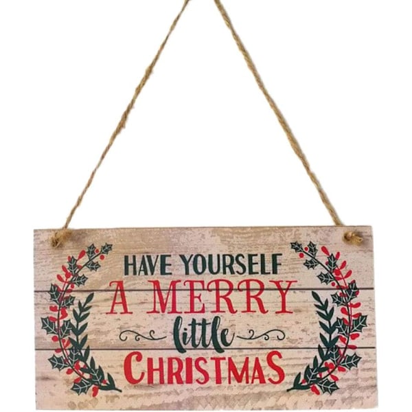 Ha En Riktigt God Liten Jul Träskylt Väggdörrskylt Hängande Juldekoration 20 x 10 x 0,25 cm