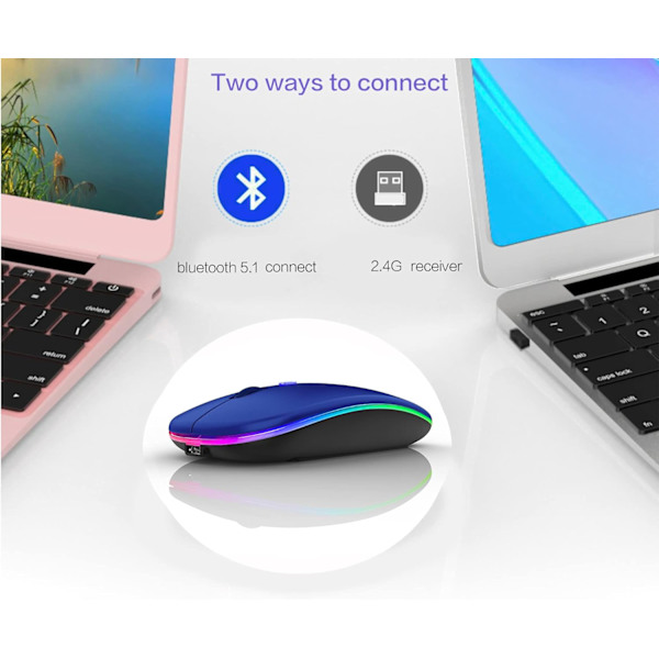 Oppladbar Bluetooth trådløs mus for iPad Pro iPad Air MacB